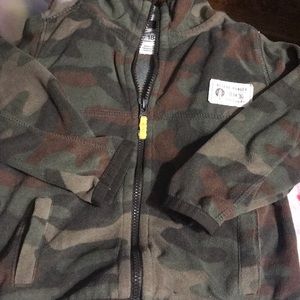 NWOT. CARTERS 18MO GREEN CAMO ZIP JACKET- FAKE PKT